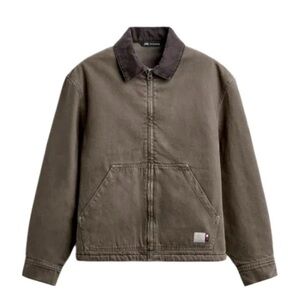 NWOT-Zara~ Men’s Contrasting Collar Jacket, Size Medium.